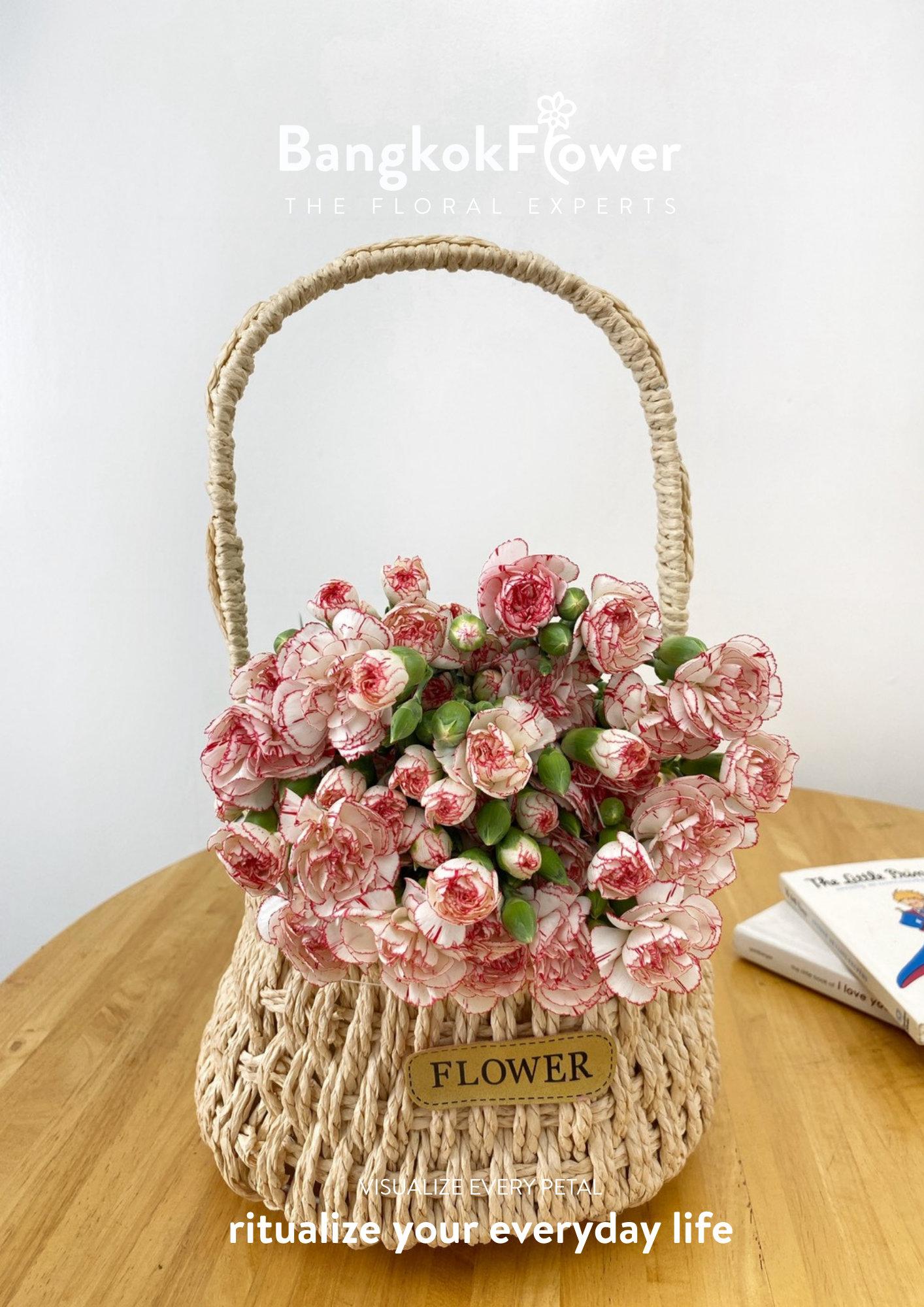 สเปรย์ดอกคาร์เนชั่น – สีขาวแดง