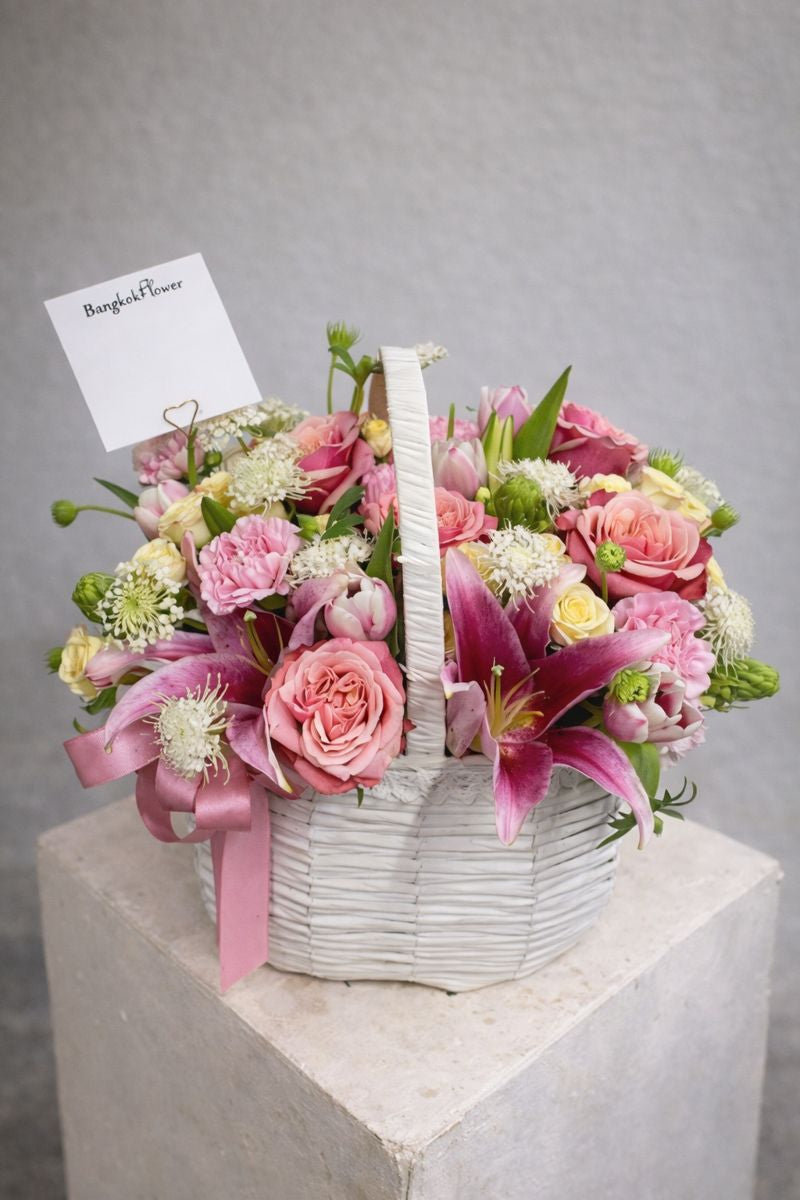 Pink Harmony Flower Basket